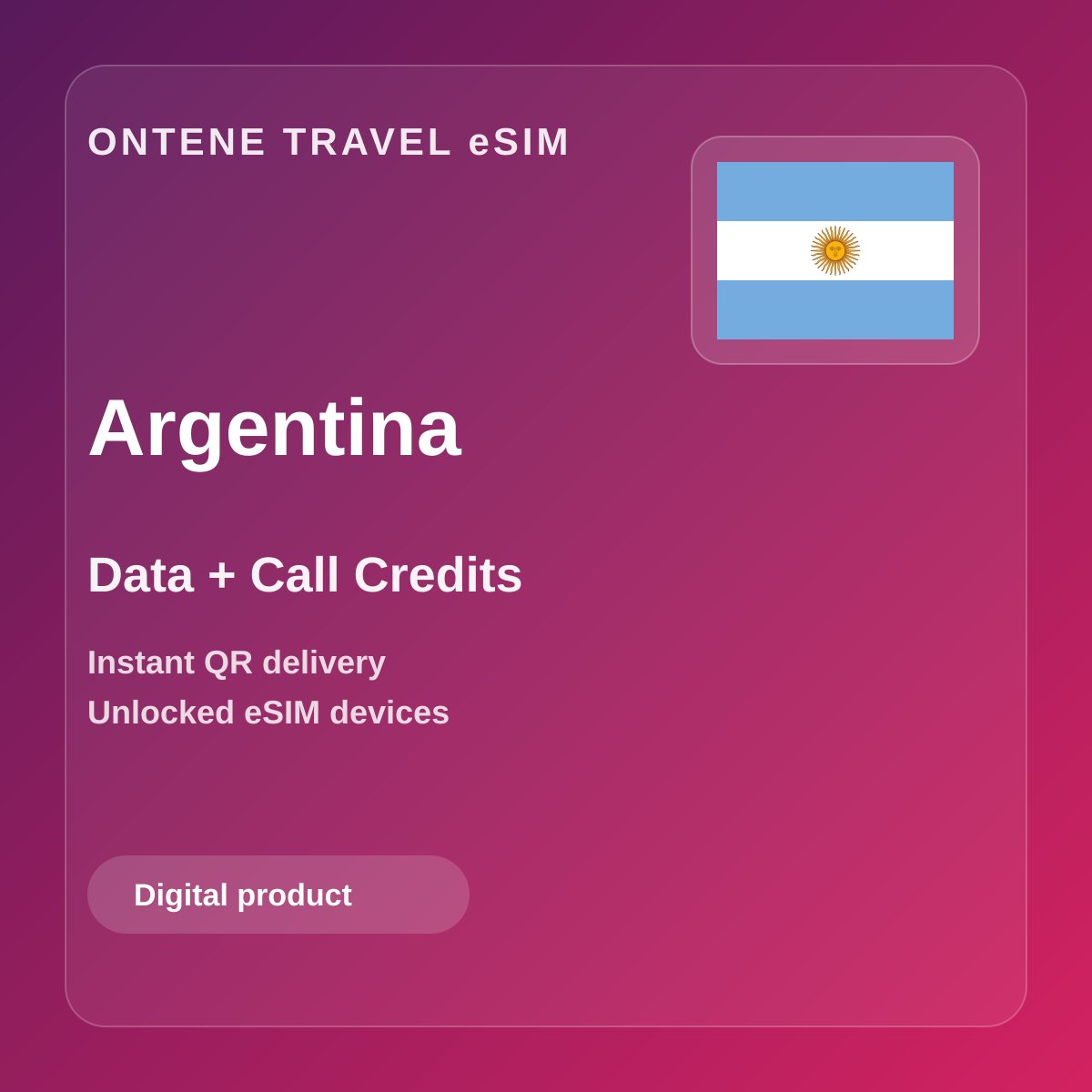 Ontene AR travel eSIM cover