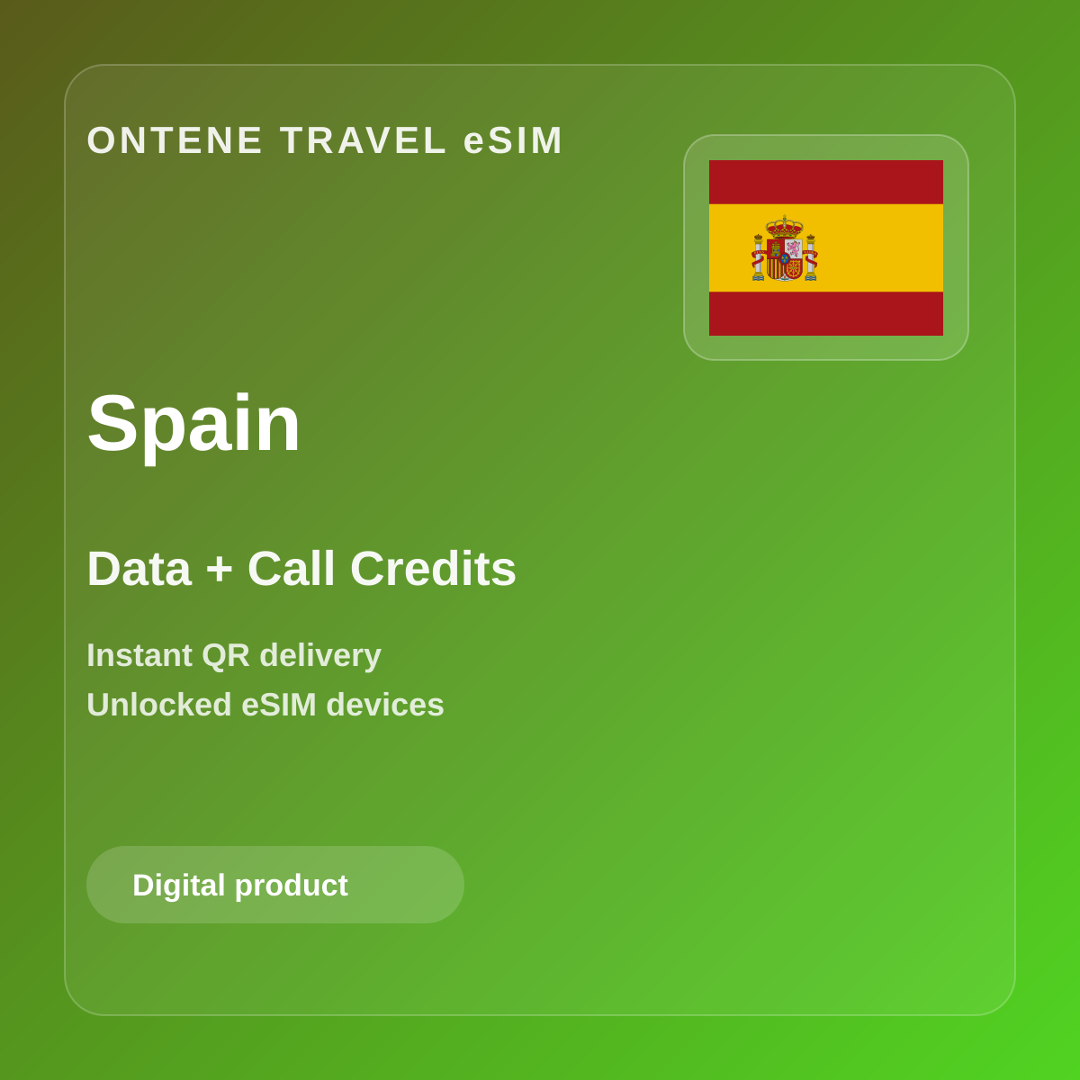 Ontene ES travel eSIM cover