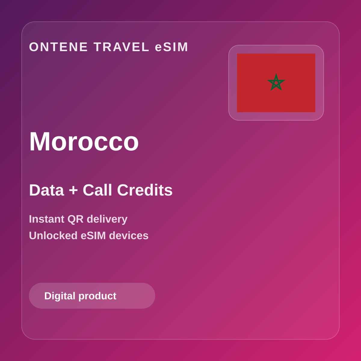 Ontene MA travel eSIM cover