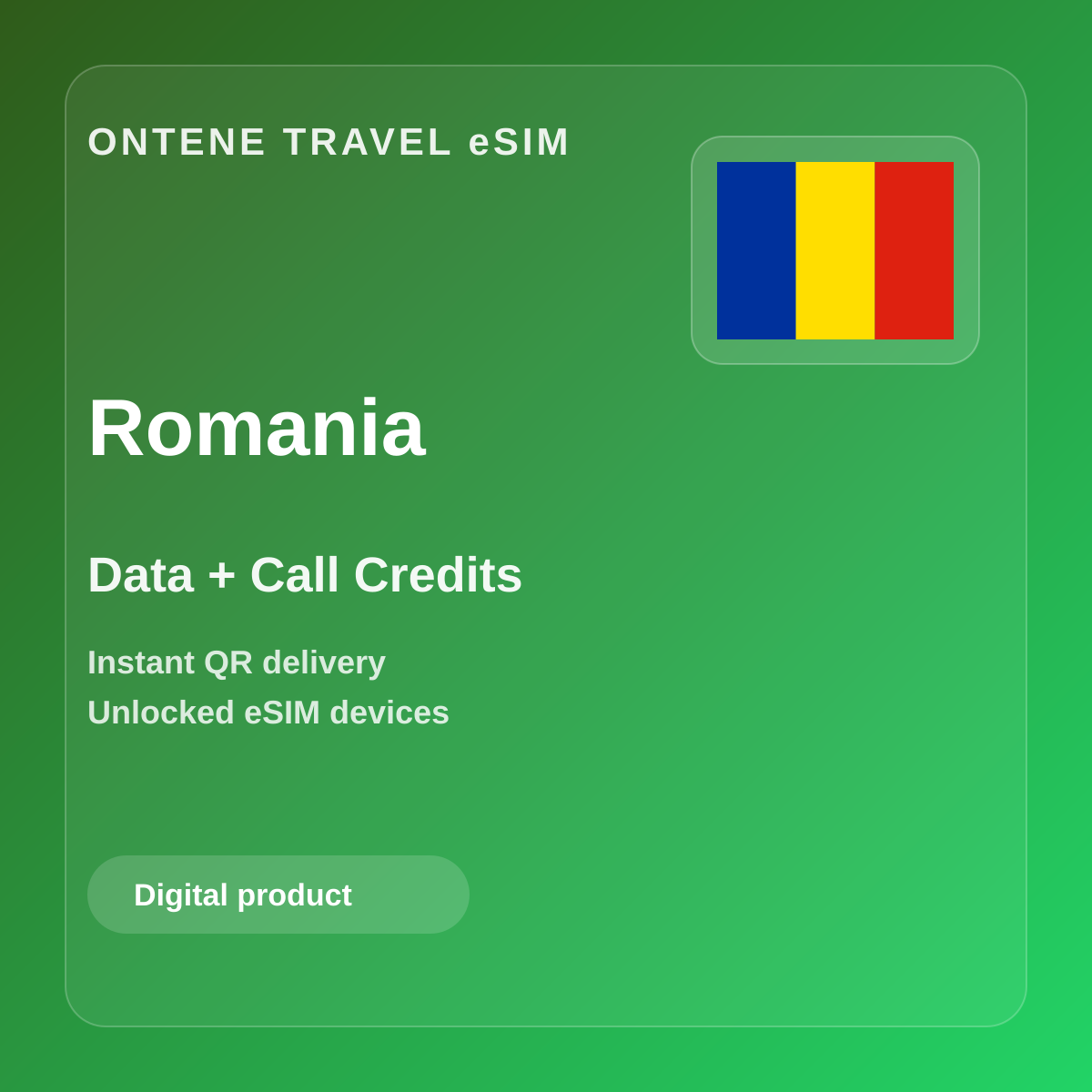 Ontene RO travel eSIM cover