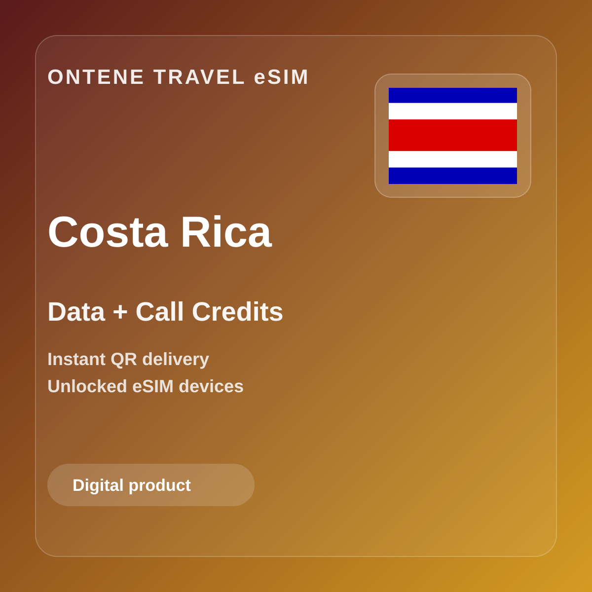 Ontene CR travel eSIM cover