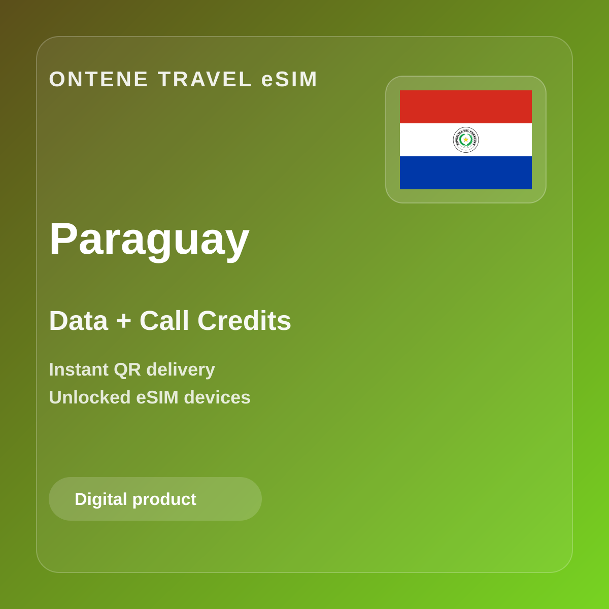 Ontene PY travel eSIM cover