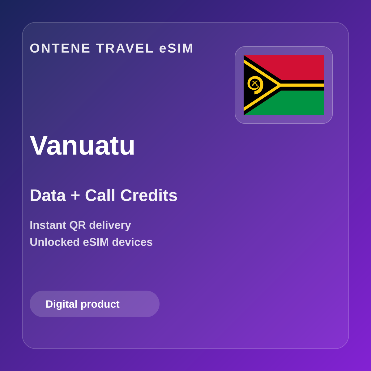 Ontene VU travel eSIM cover