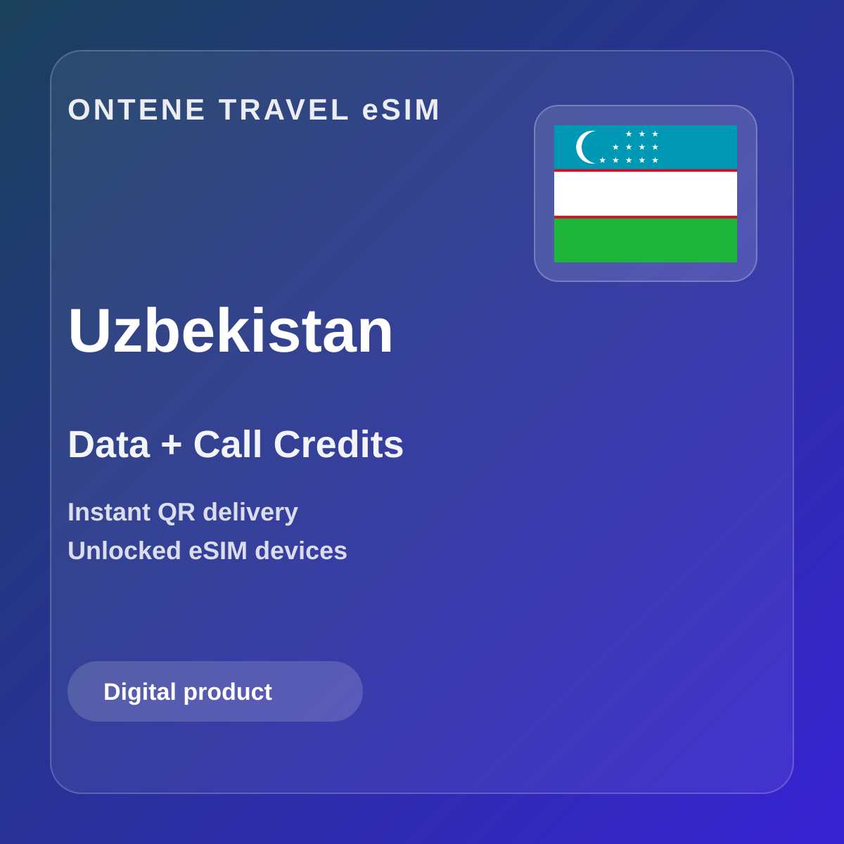 Ontene UZ travel eSIM cover