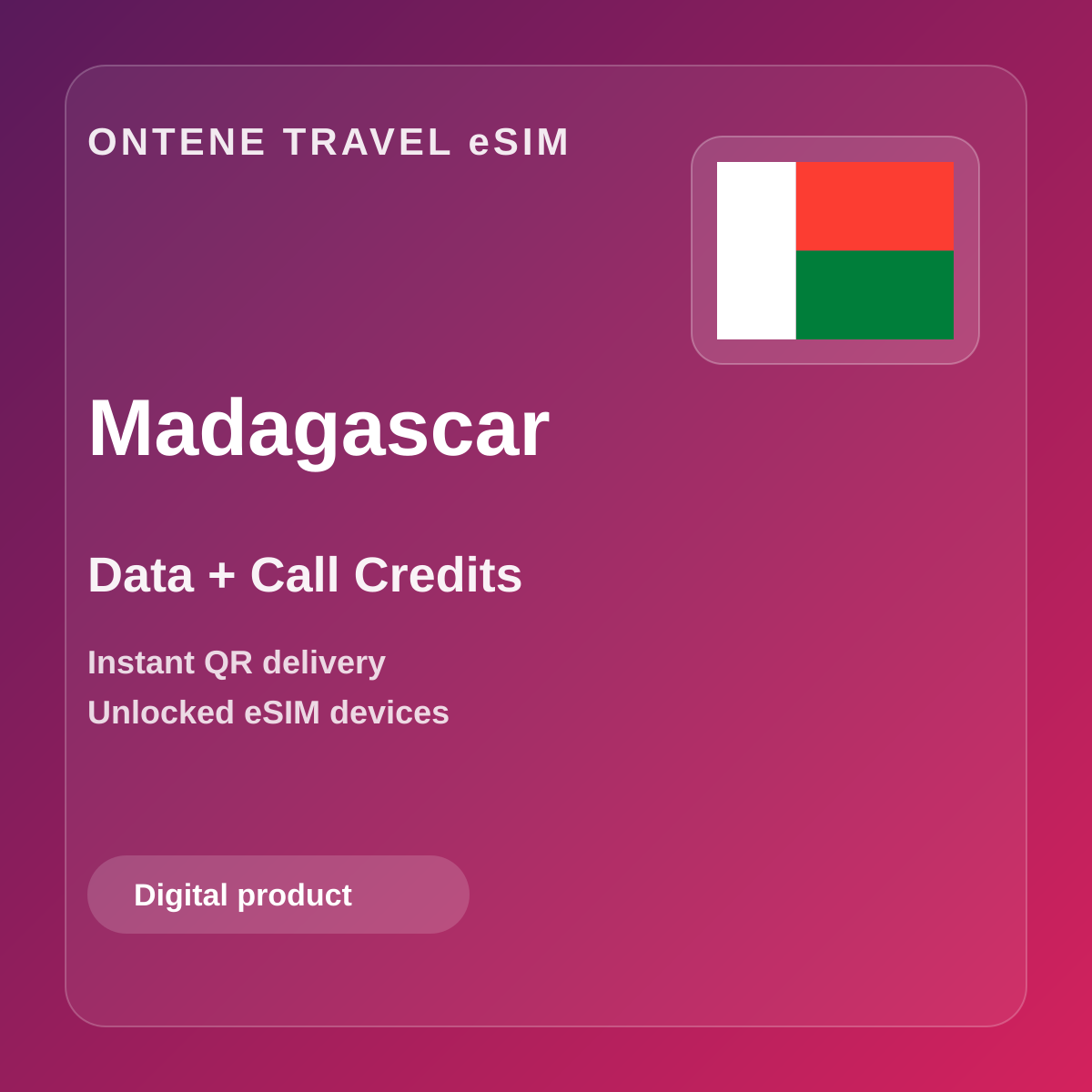 Ontene MG travel eSIM cover