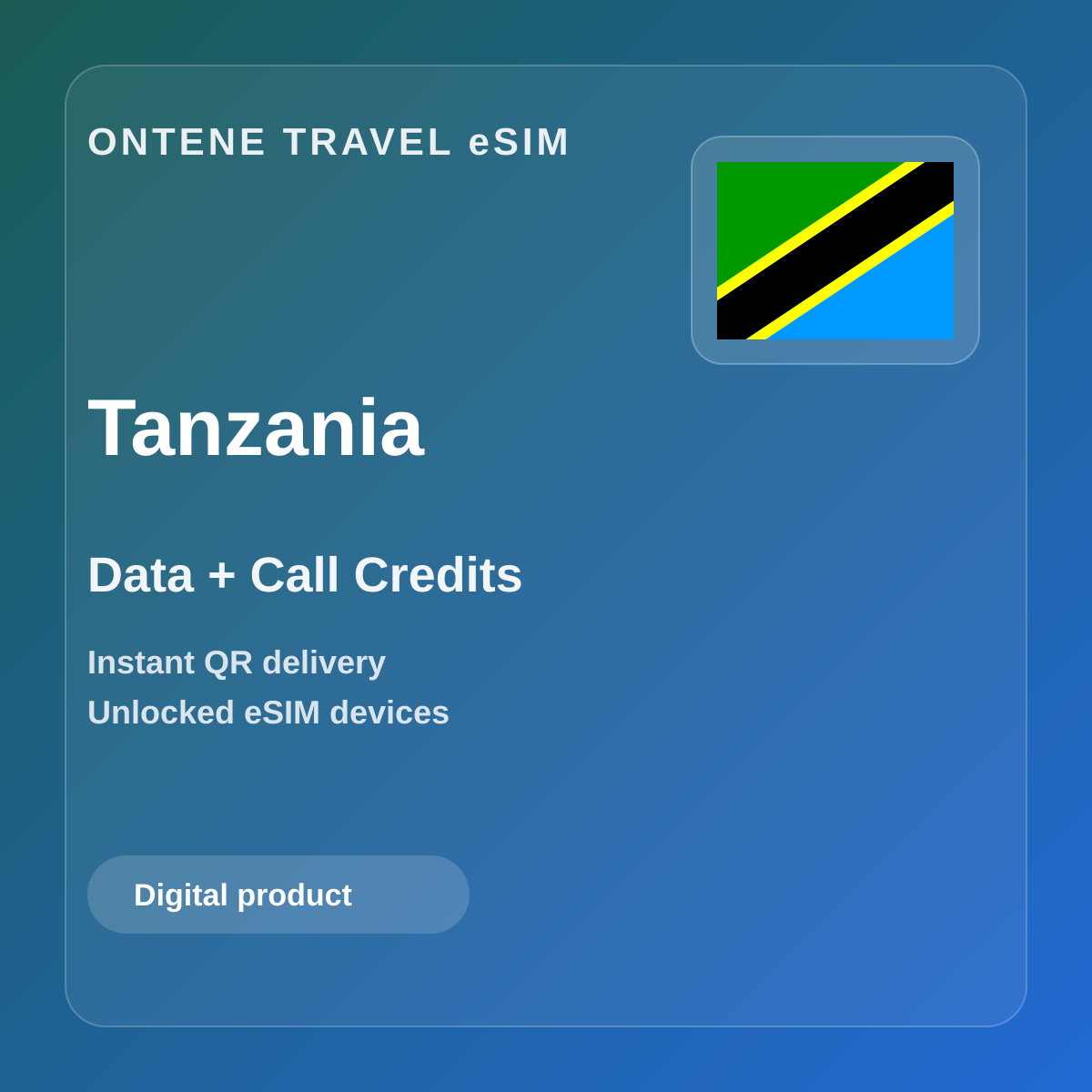 Ontene TZ travel eSIM cover
