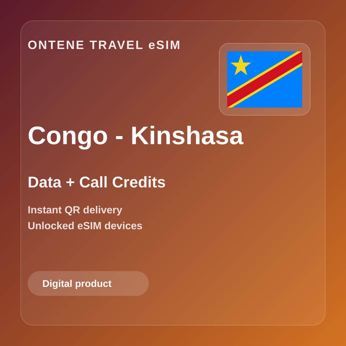 Ontene CD travel eSIM cover