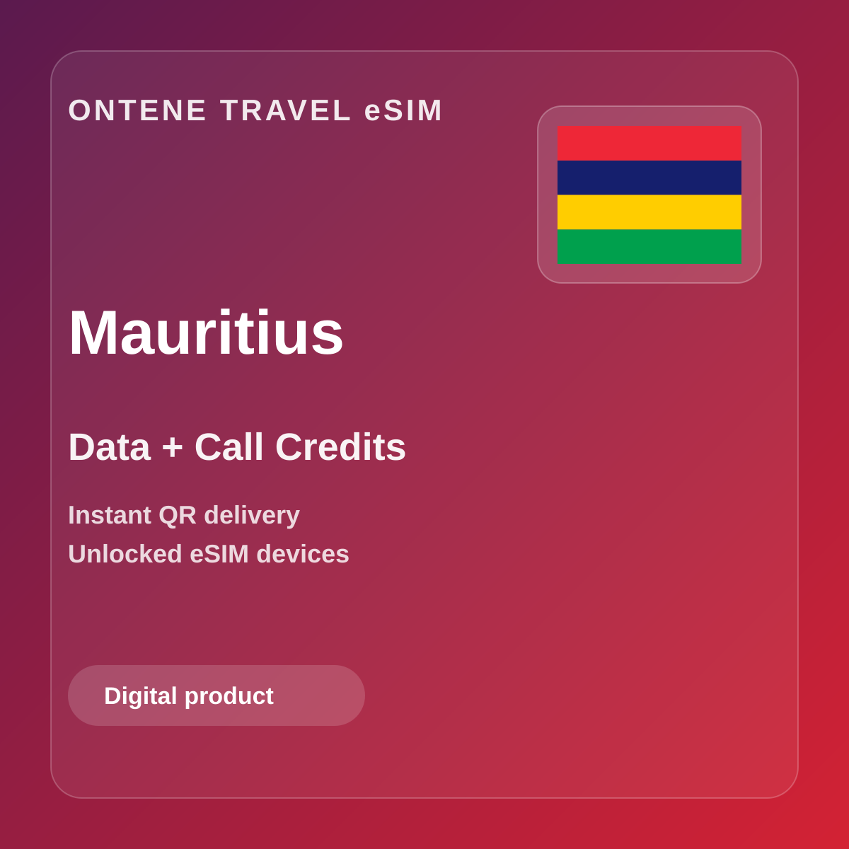 Ontene MU travel eSIM cover