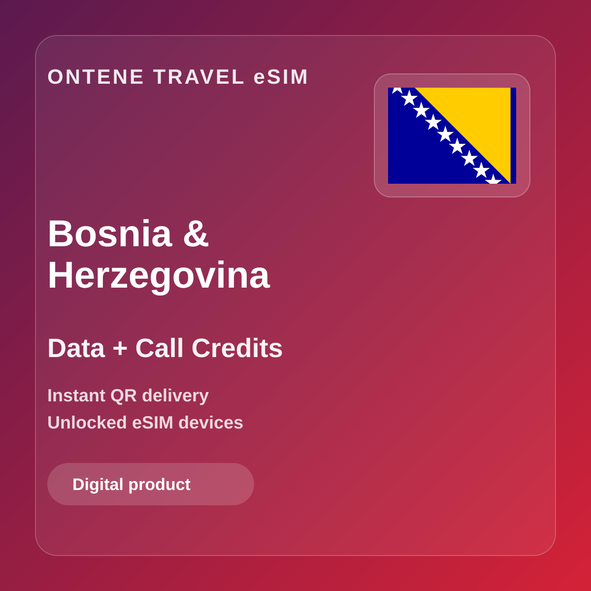 Ontene BA travel eSIM cover