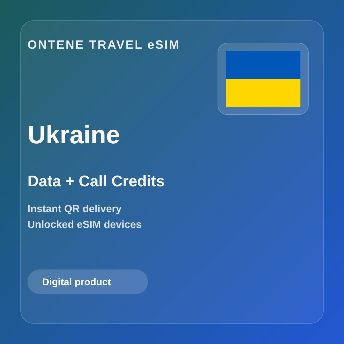 Ontene UA travel eSIM cover