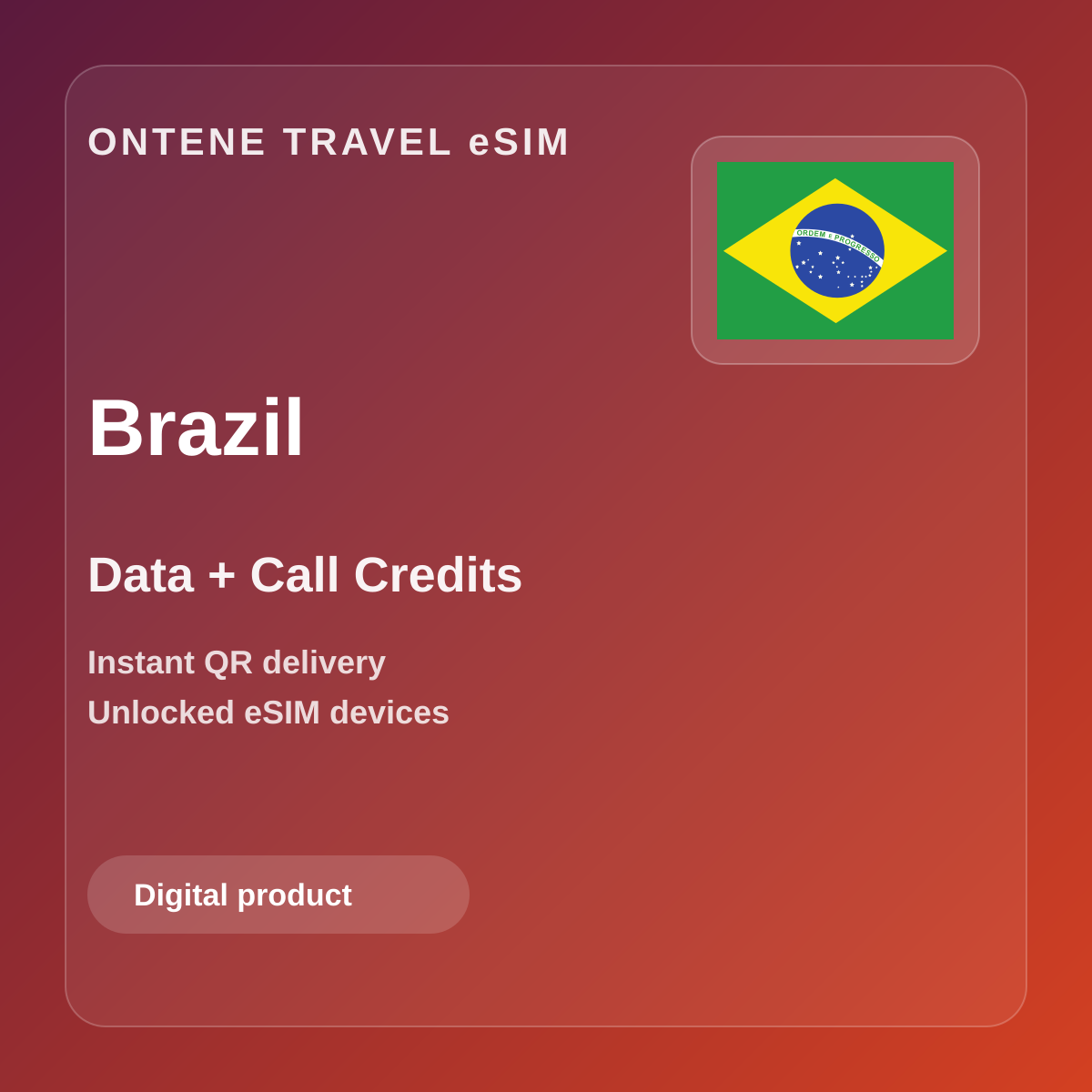 Ontene BR travel eSIM cover