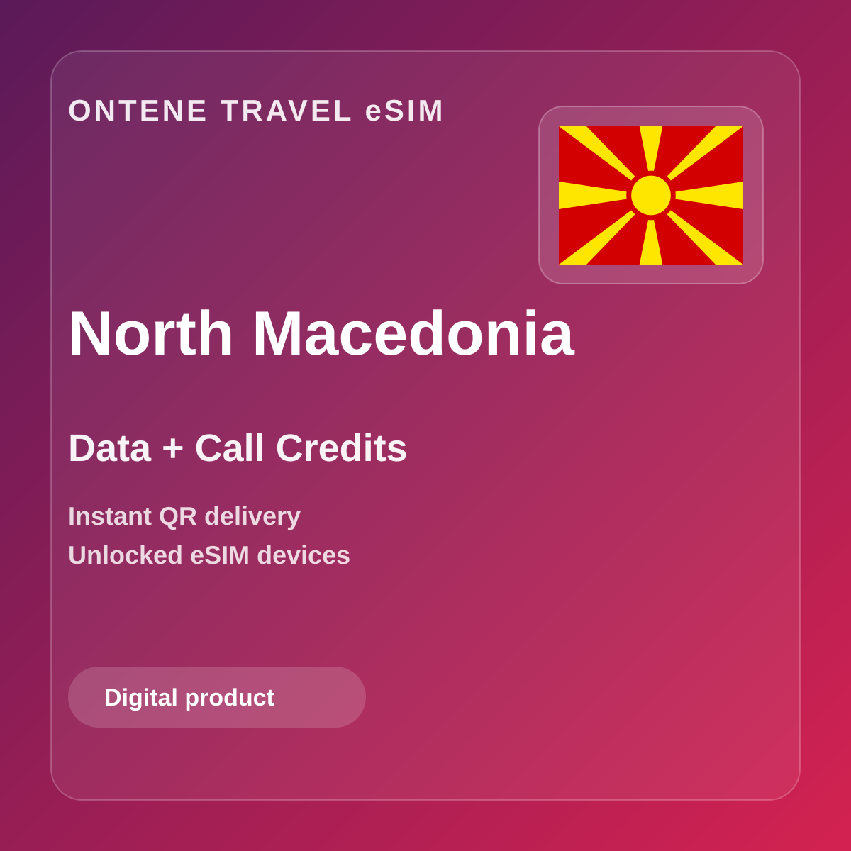 Ontene MK travel eSIM cover
