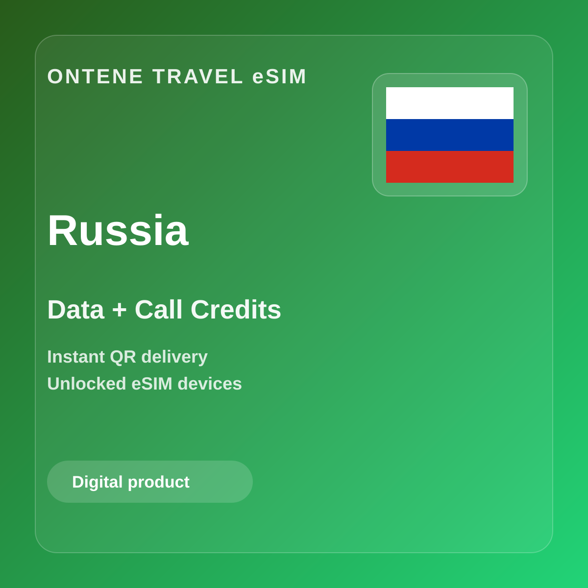 Ontene RU travel eSIM cover