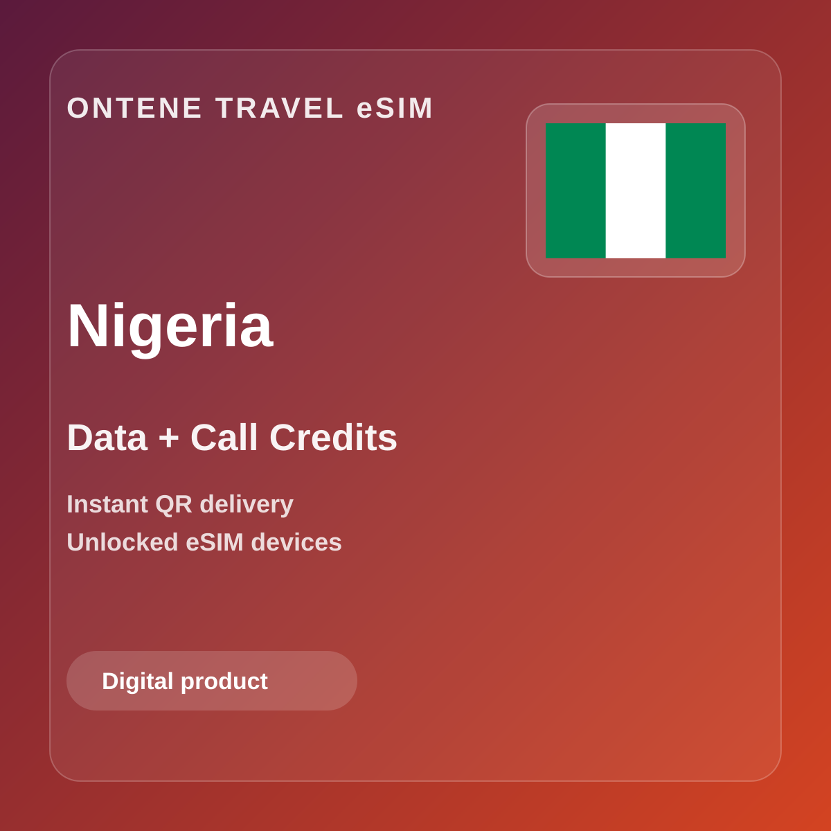 Ontene NG travel eSIM cover