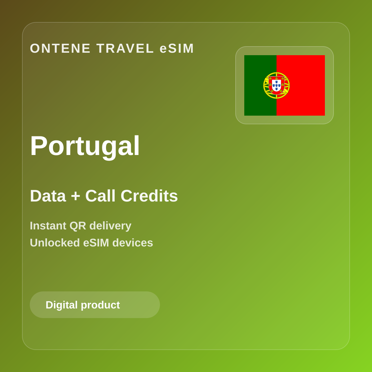 Ontene PT travel eSIM cover
