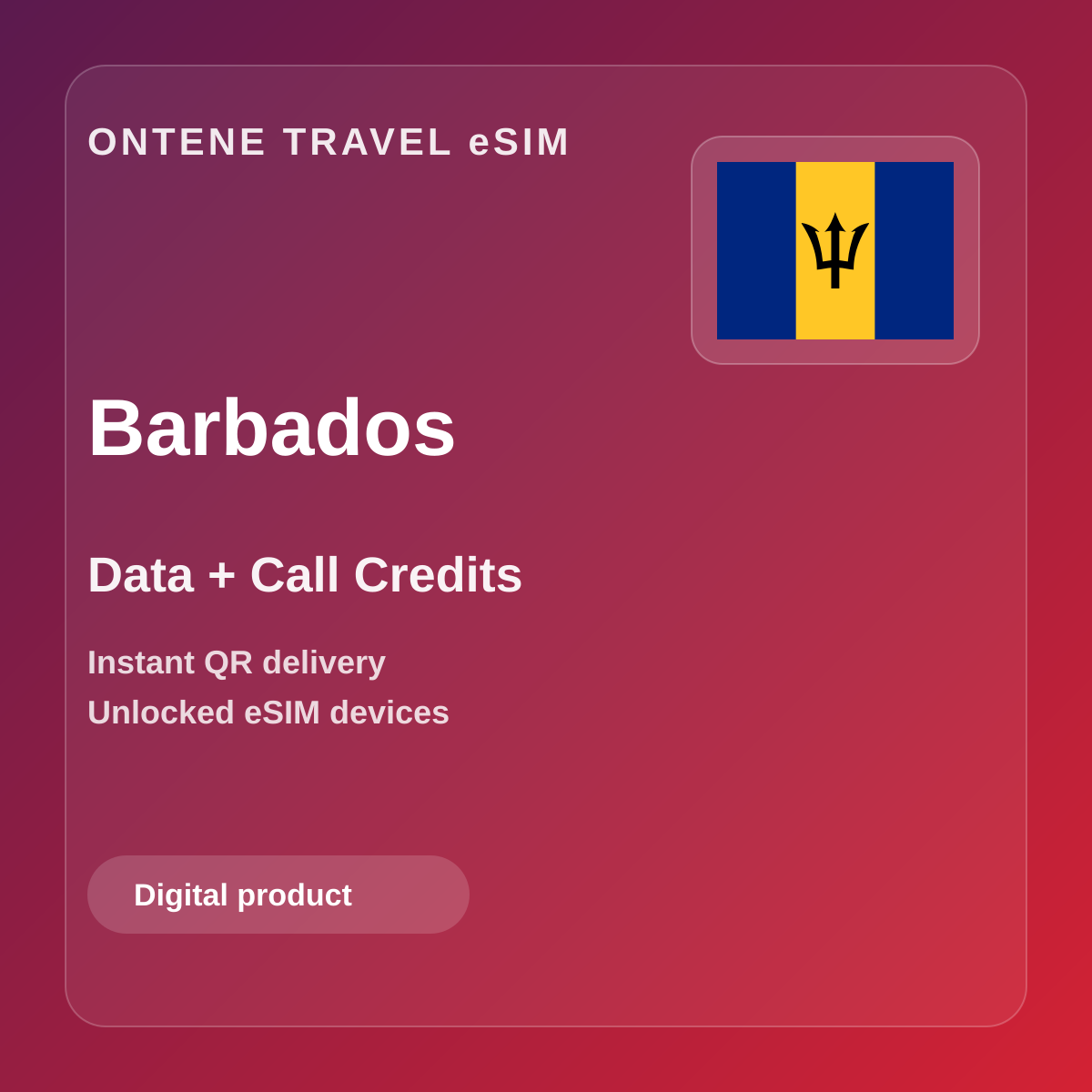 Ontene BB travel eSIM cover