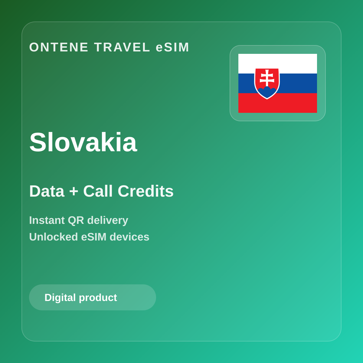 Ontene SK travel eSIM cover