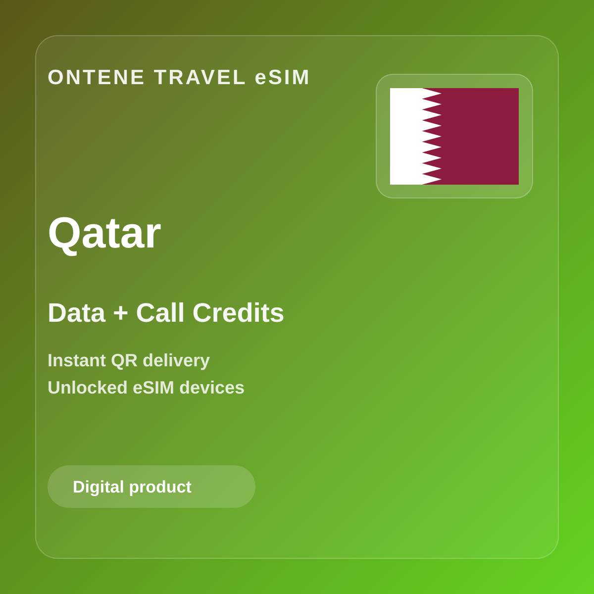 Ontene QA travel eSIM cover