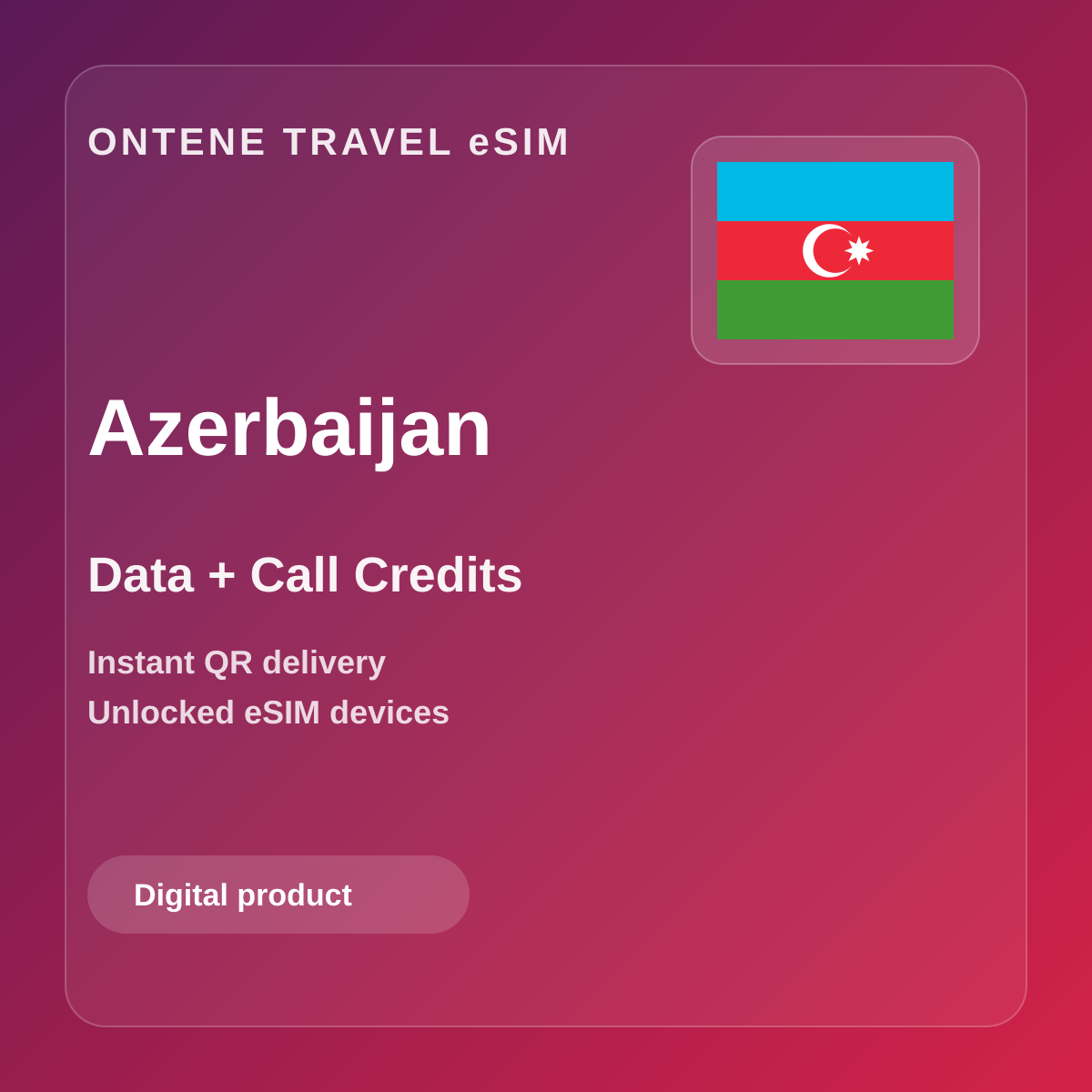 Ontene AZ travel eSIM cover