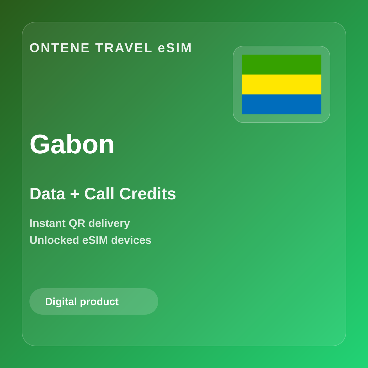 Ontene GA travel eSIM cover