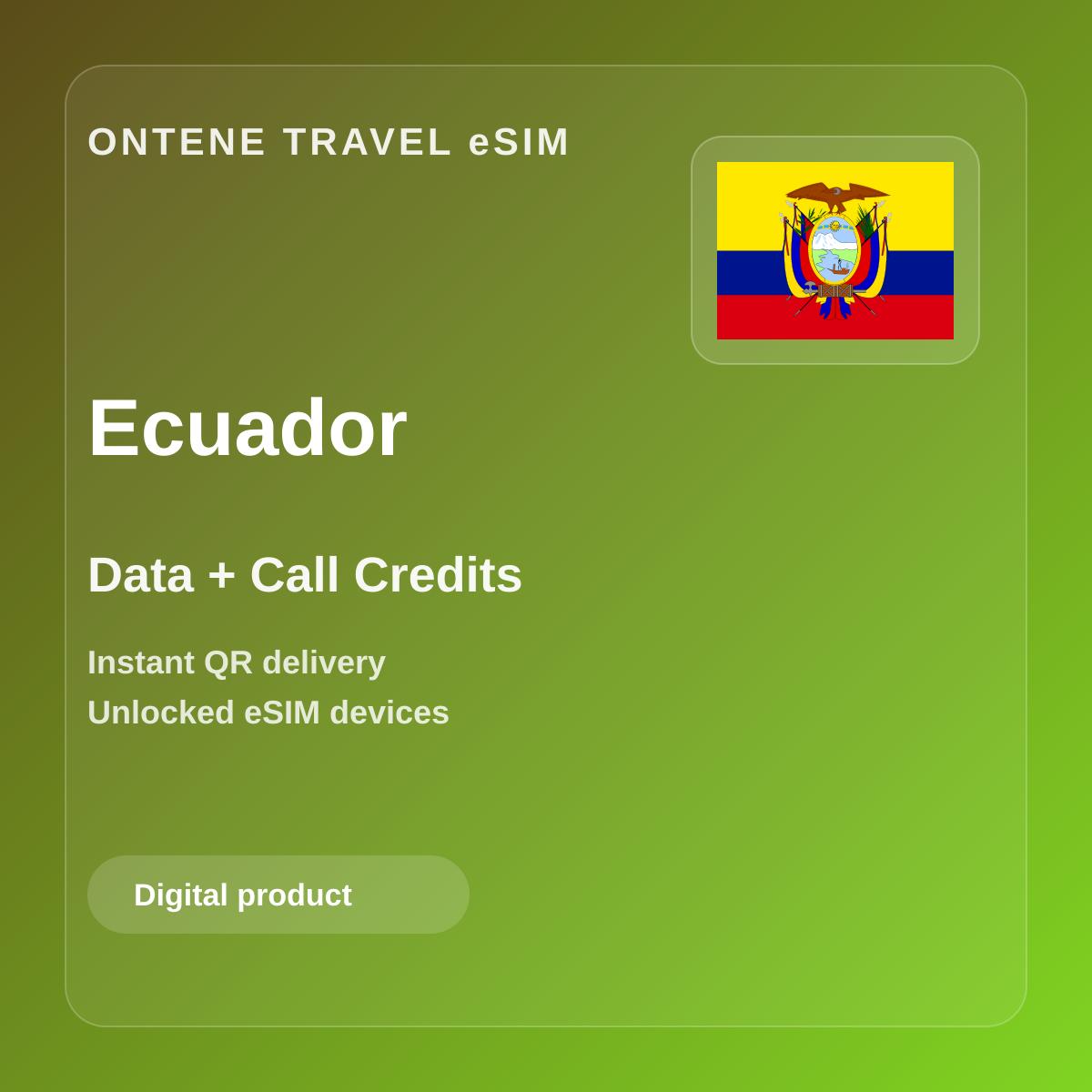 Ontene EC travel eSIM cover