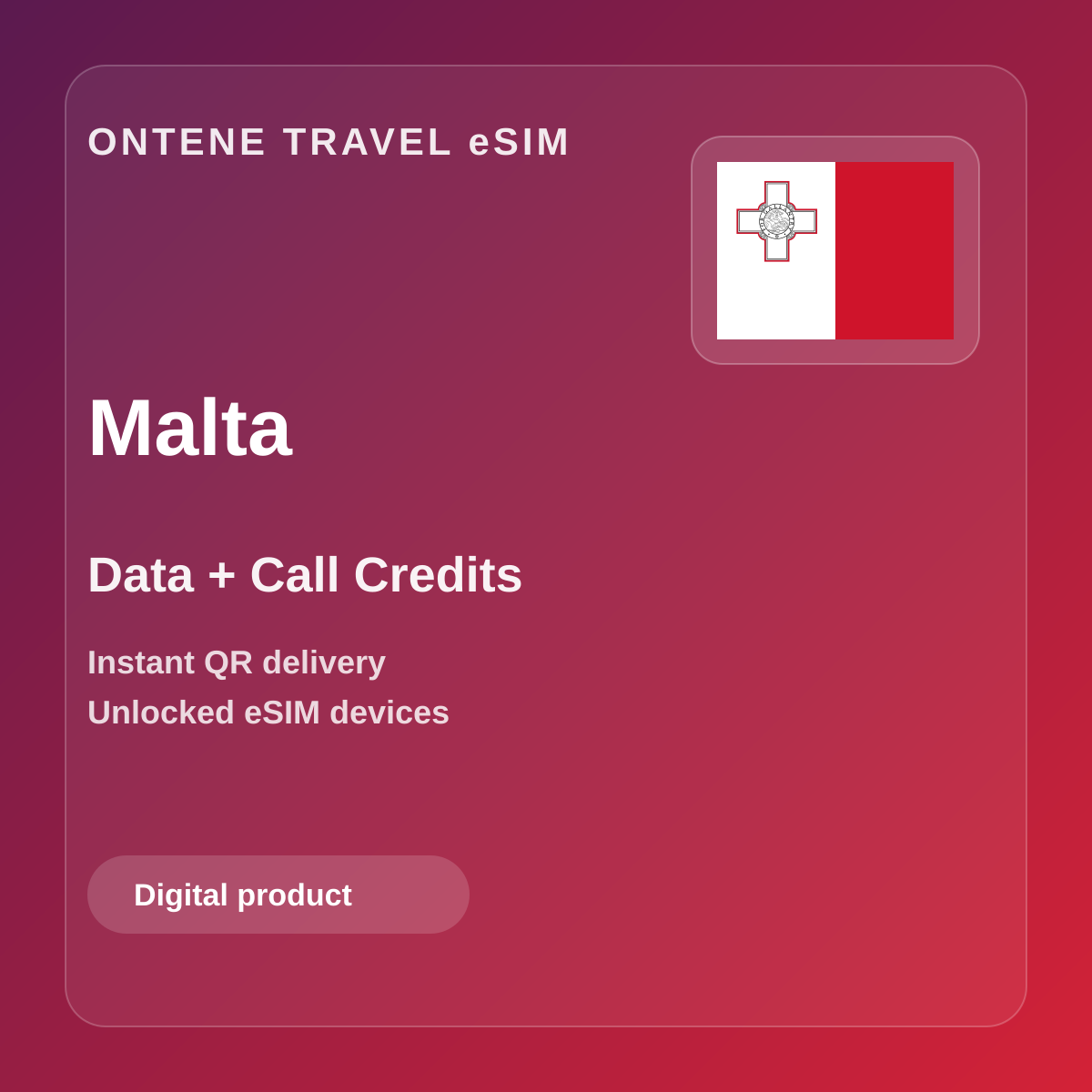 Ontene MT travel eSIM cover