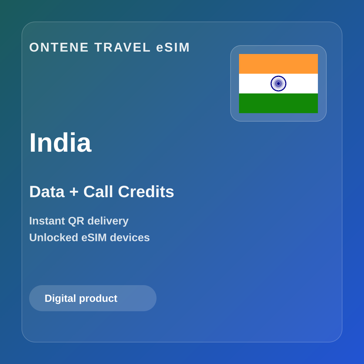 Ontene IN travel eSIM cover
