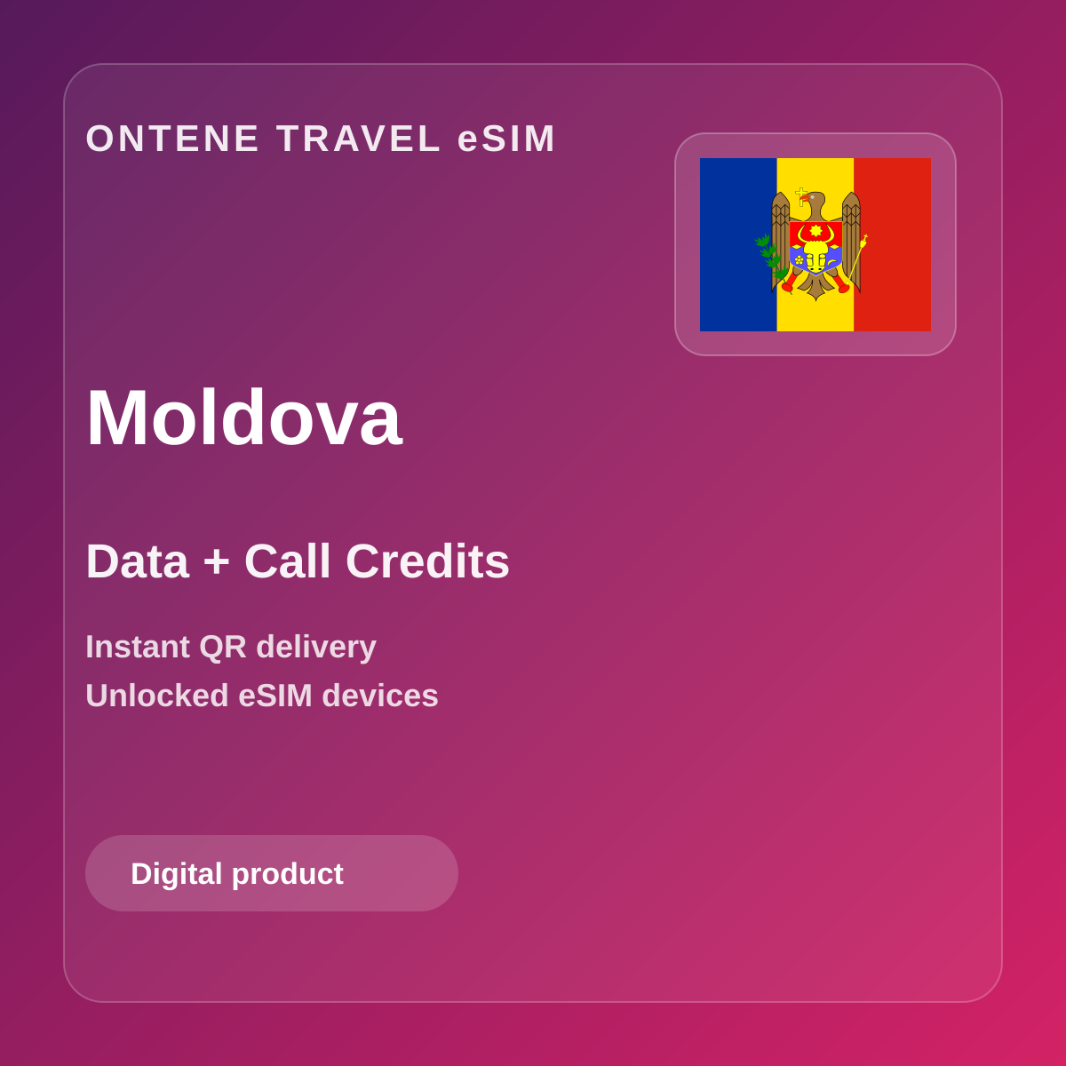 Ontene MD travel eSIM cover