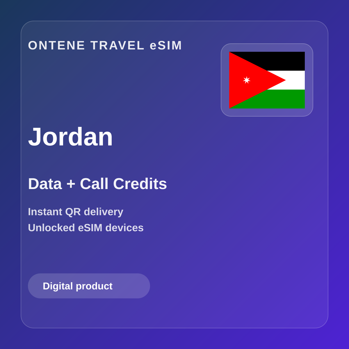Ontene JO travel eSIM cover