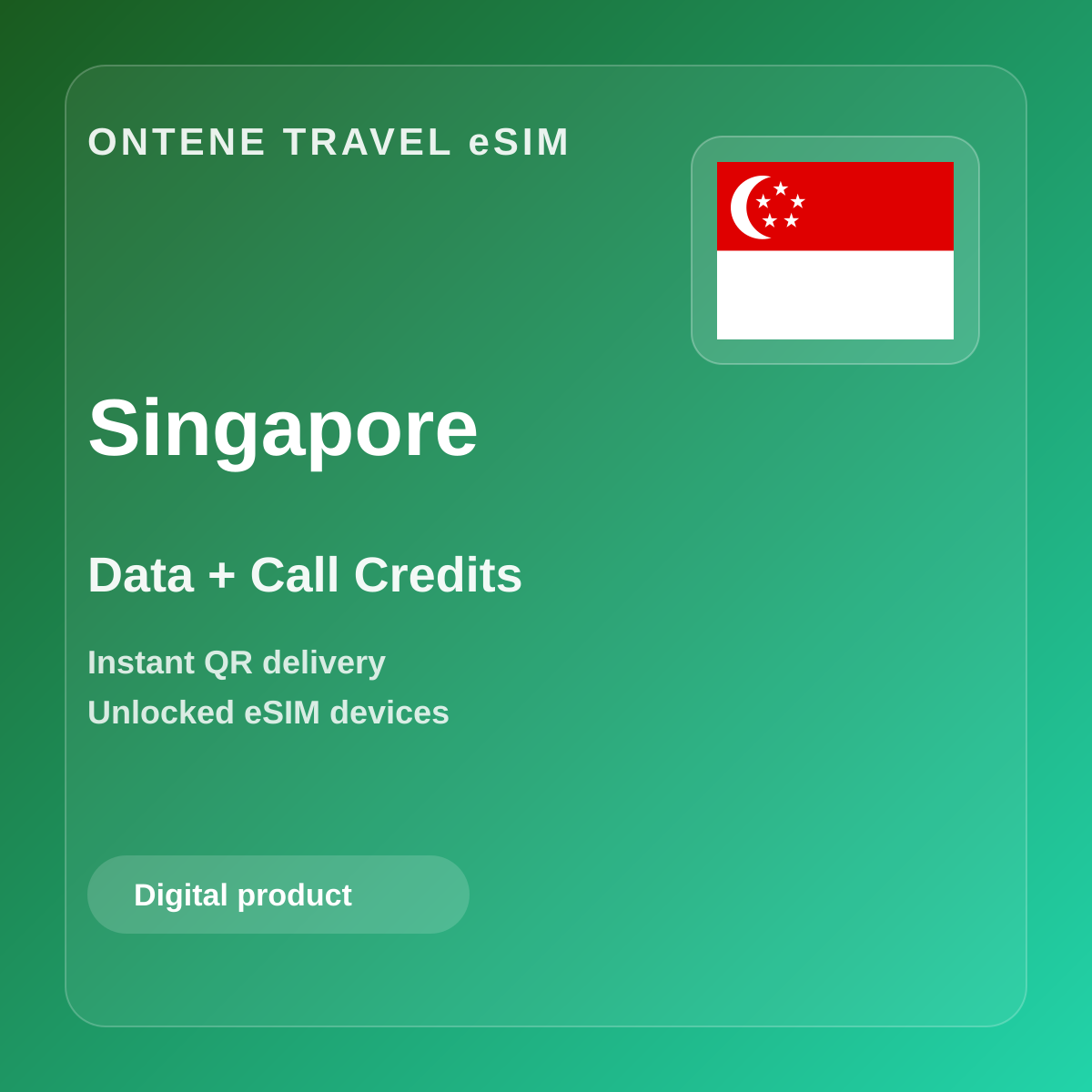 Ontene SG travel eSIM cover
