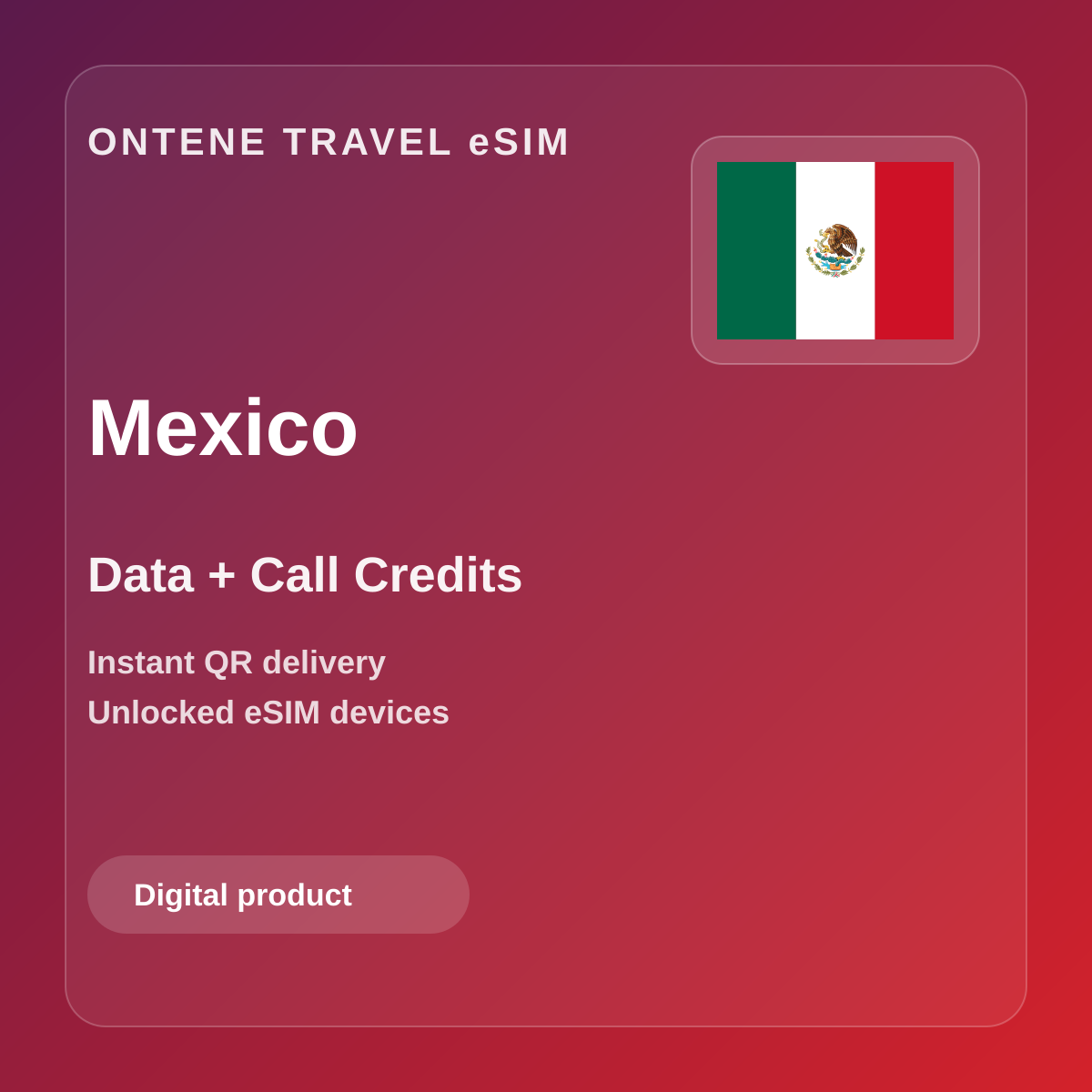 Ontene MX travel eSIM cover