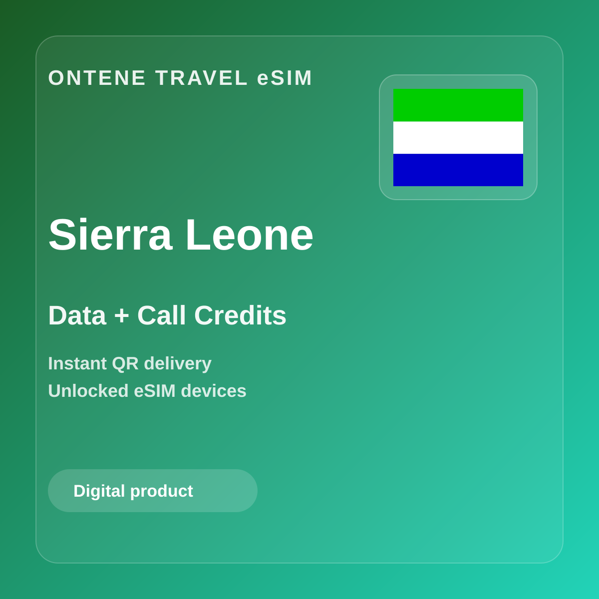 Ontene SL travel eSIM cover