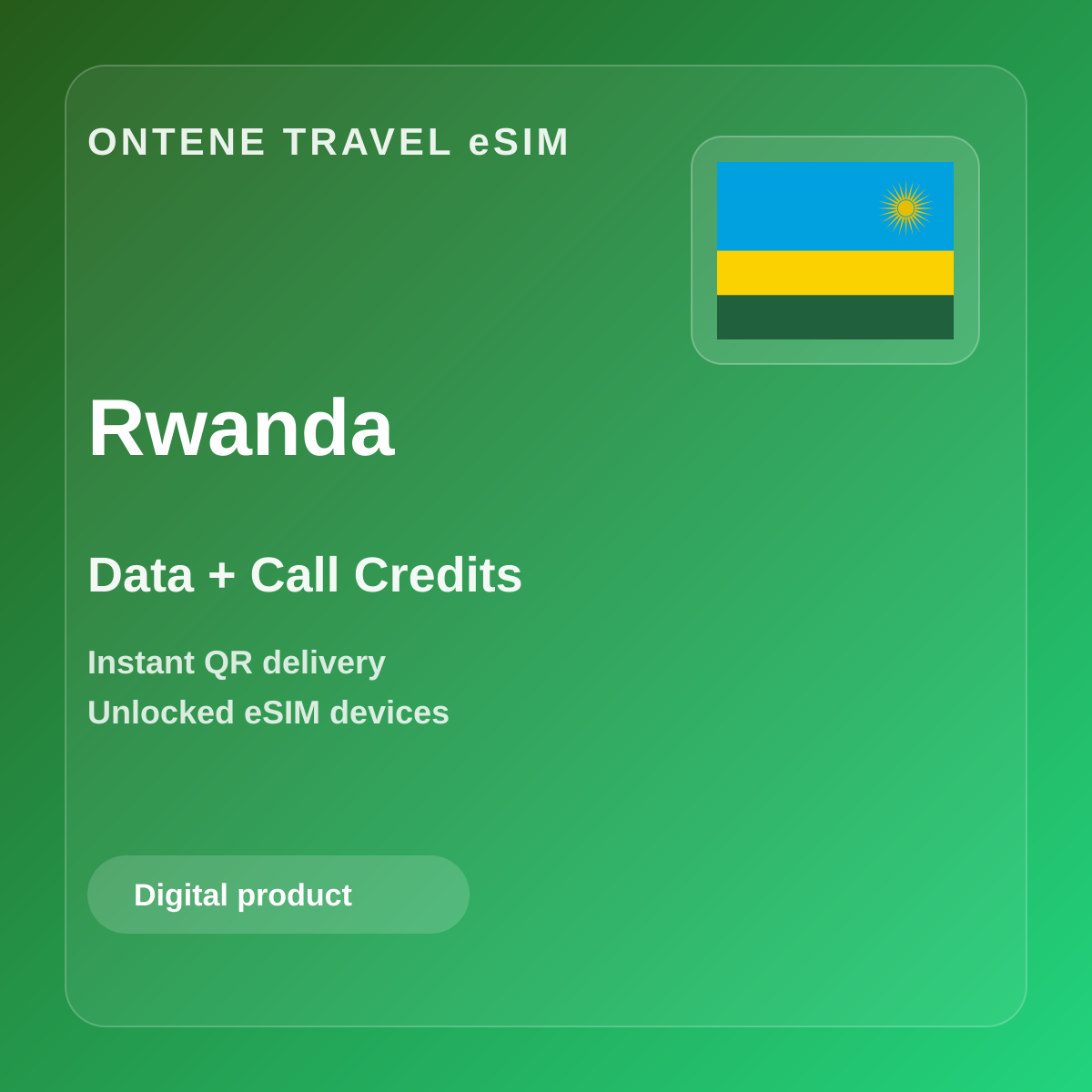 Ontene RW travel eSIM cover