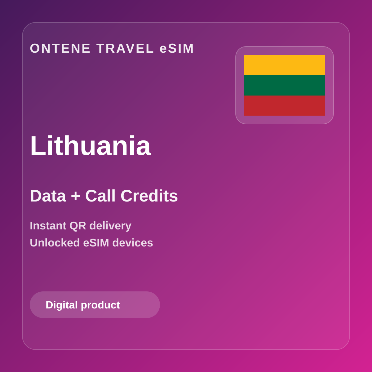 Ontene LT travel eSIM cover
