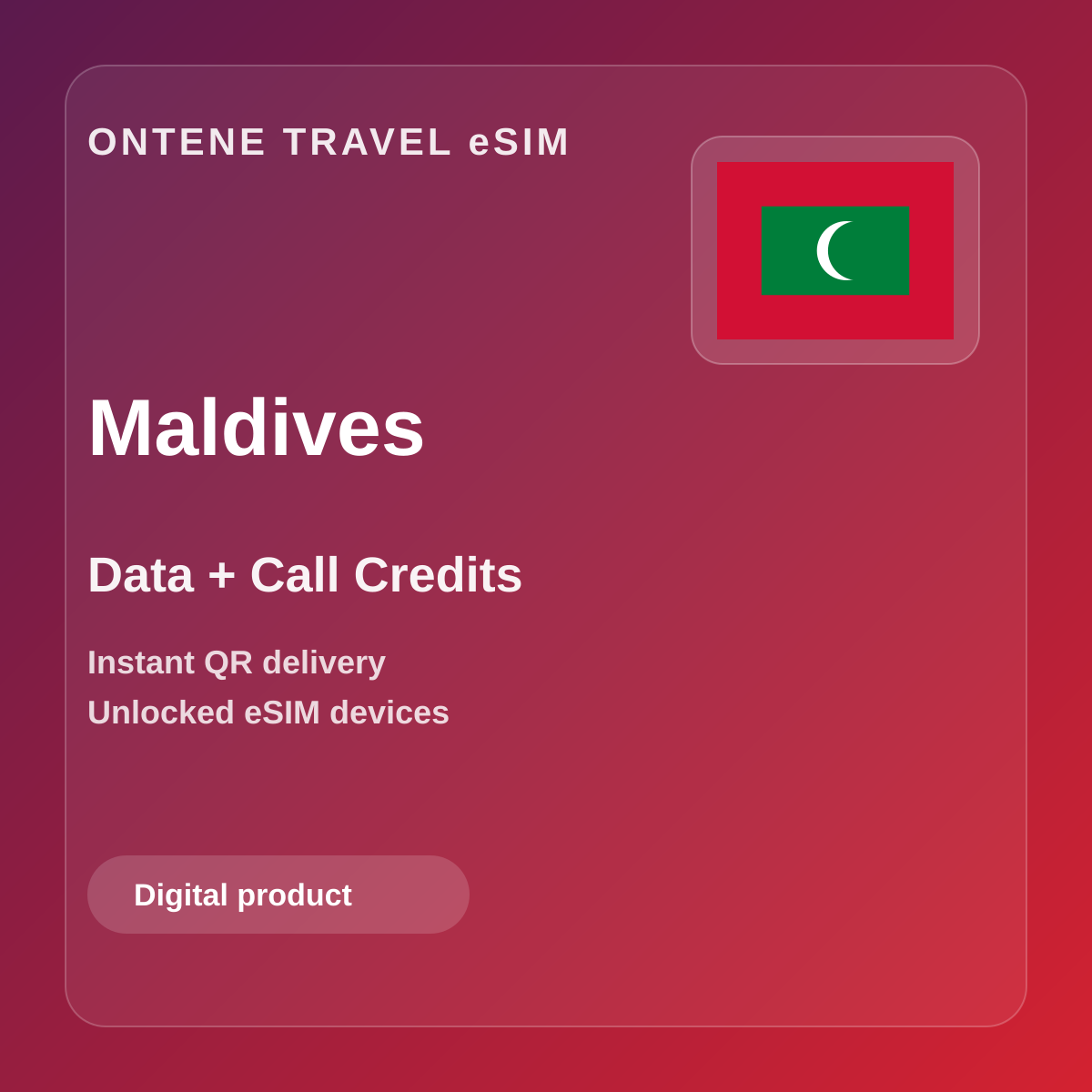 Ontene MV travel eSIM cover