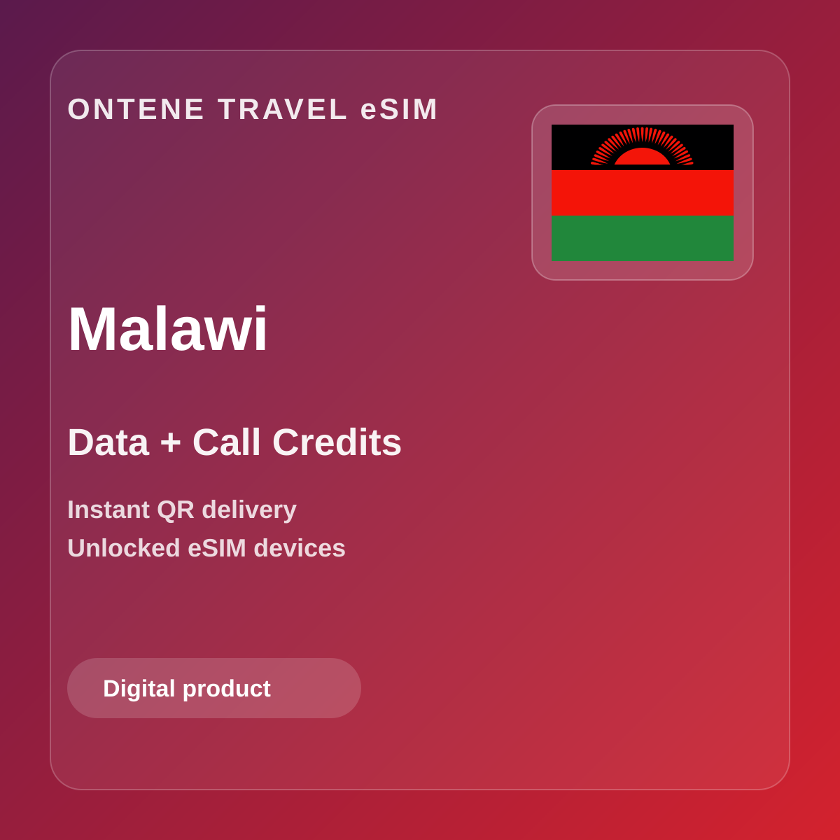 Ontene MW travel eSIM cover