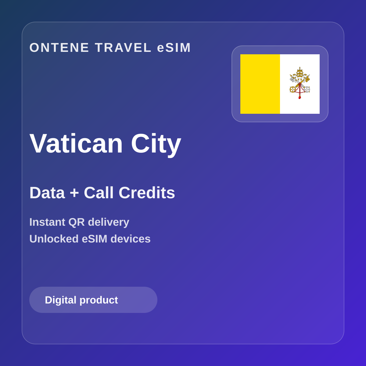 Ontene VA travel eSIM cover