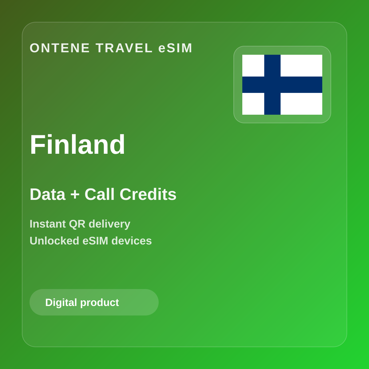 Ontene FI travel eSIM cover