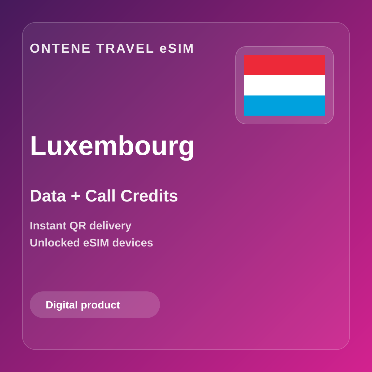 Ontene LU travel eSIM cover