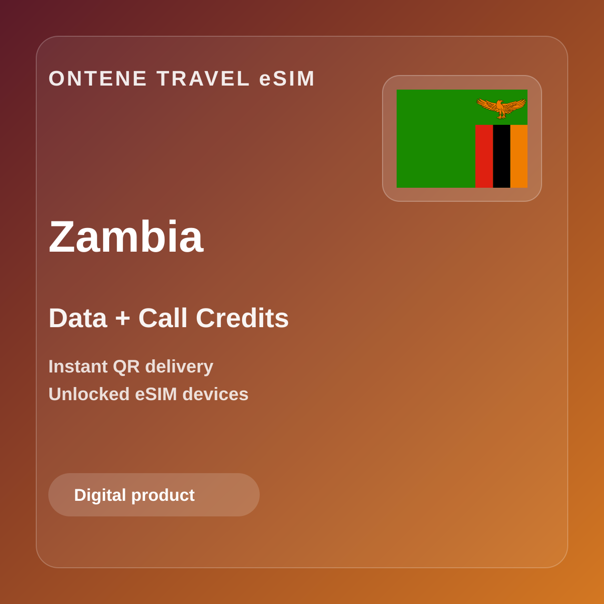 Ontene ZM travel eSIM cover