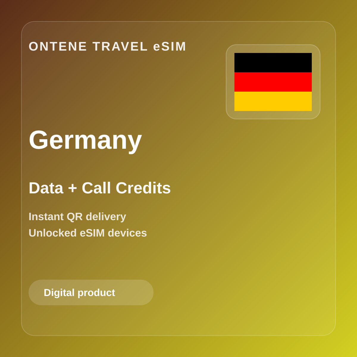 Ontene DE travel eSIM cover