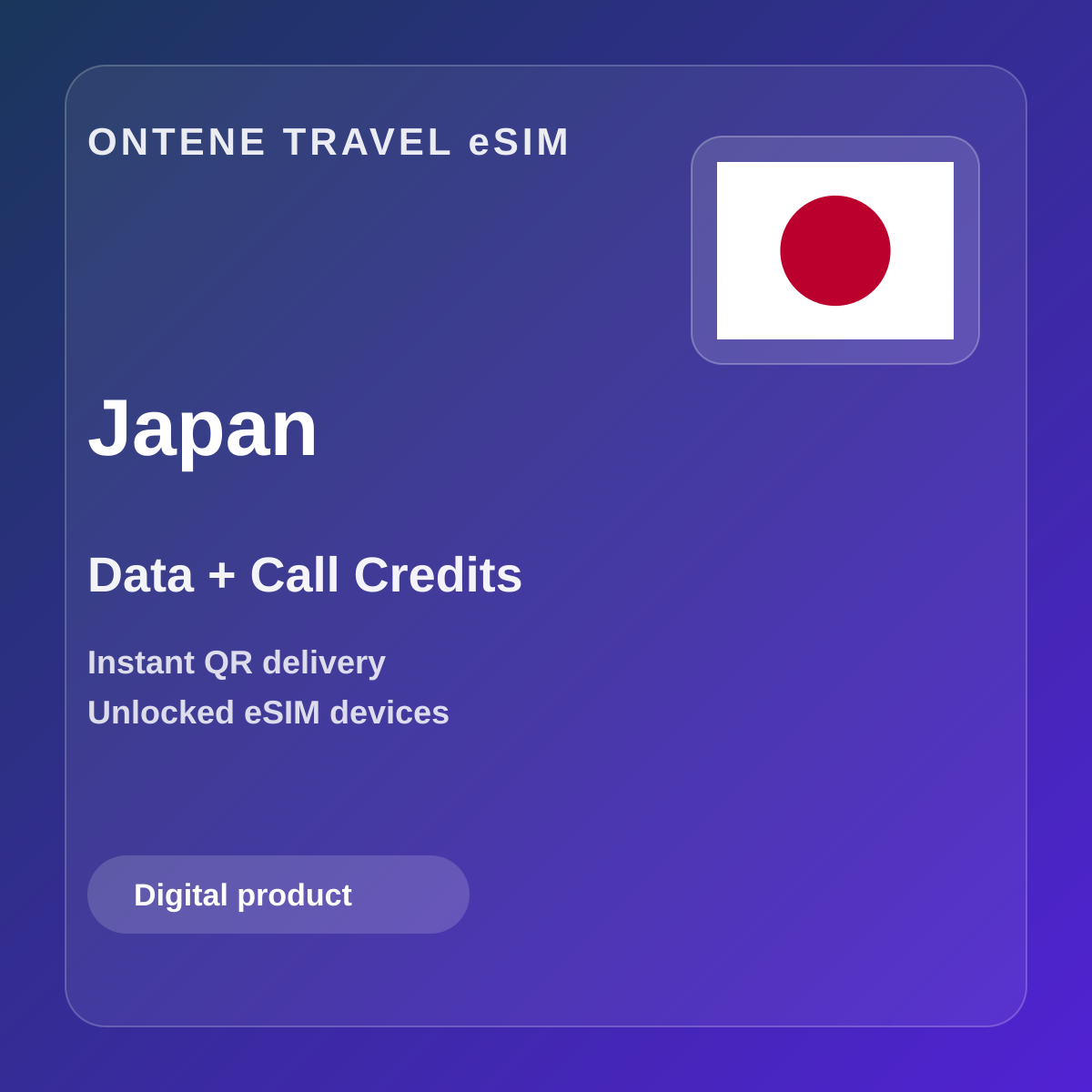 Ontene JP travel eSIM cover