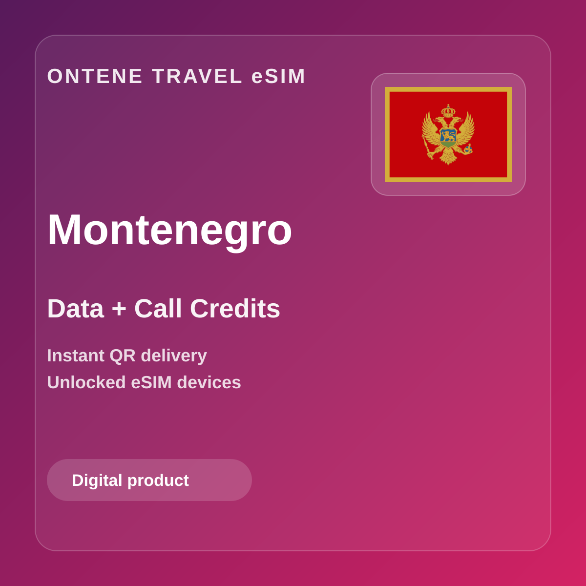 Ontene ME travel eSIM cover