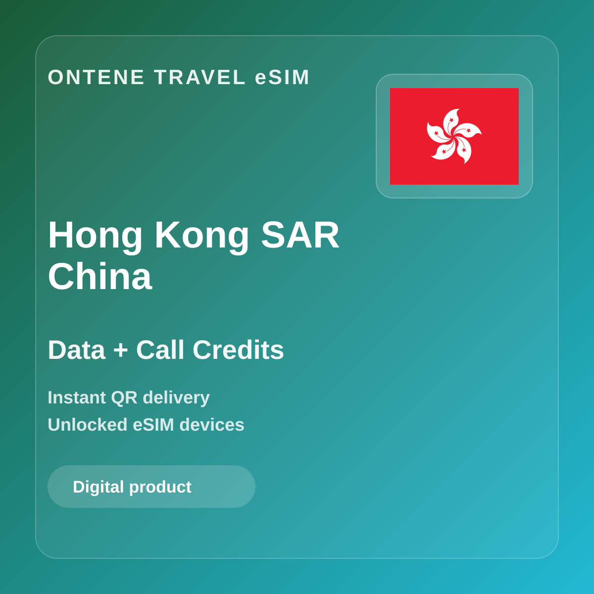 Ontene HK travel eSIM cover