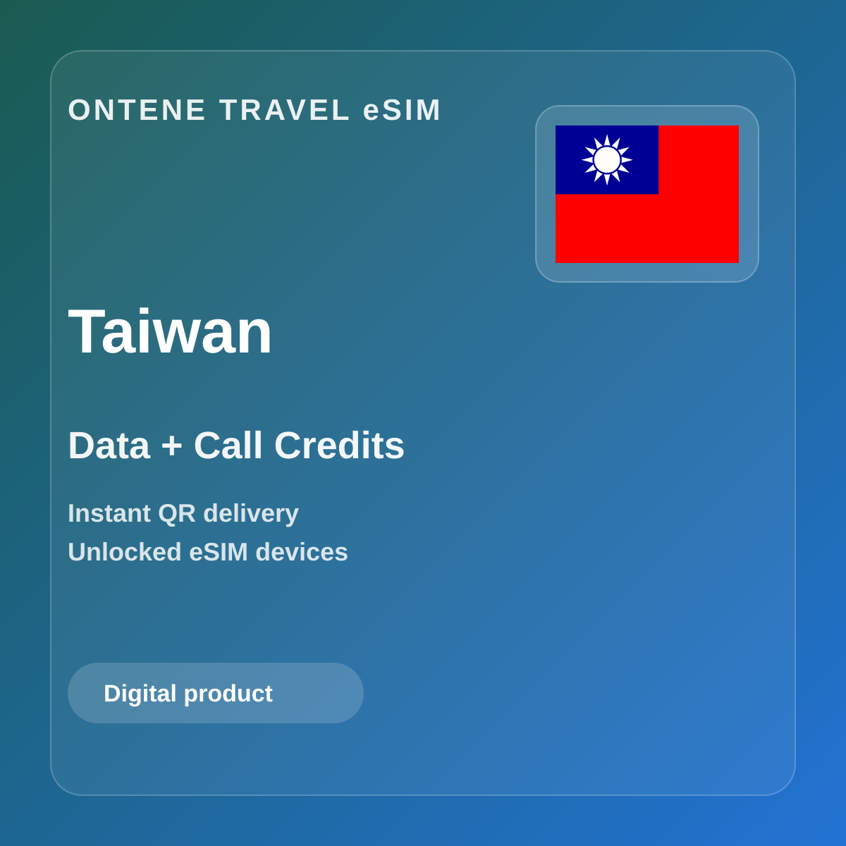 Ontene TW travel eSIM cover