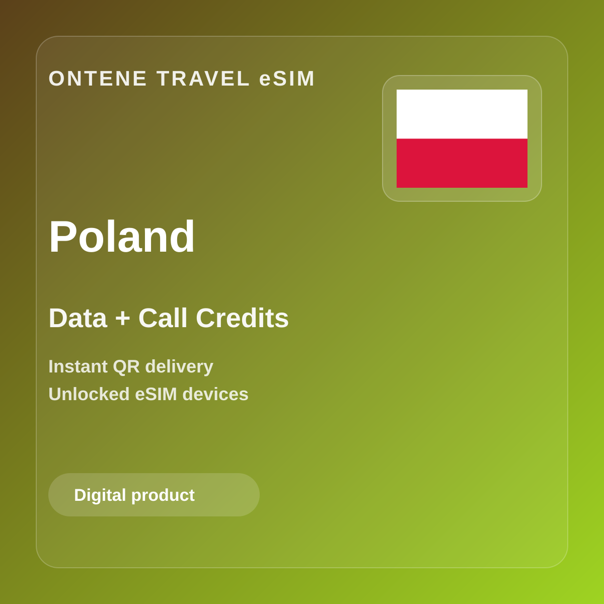 Ontene PL travel eSIM cover