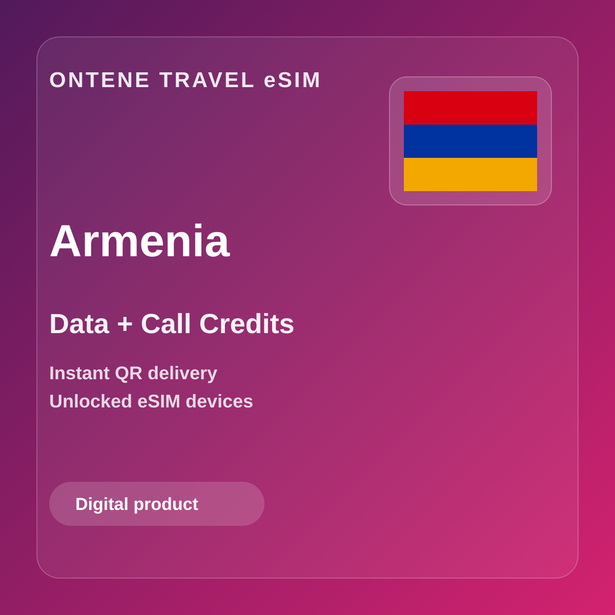 Ontene AM travel eSIM cover