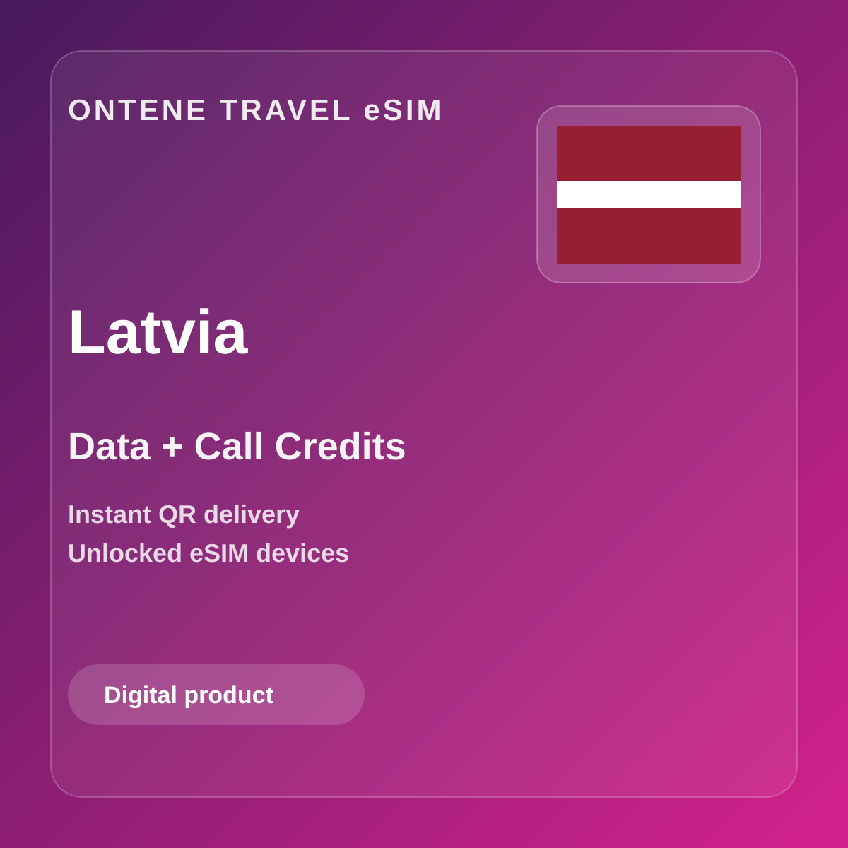 Ontene LV travel eSIM cover