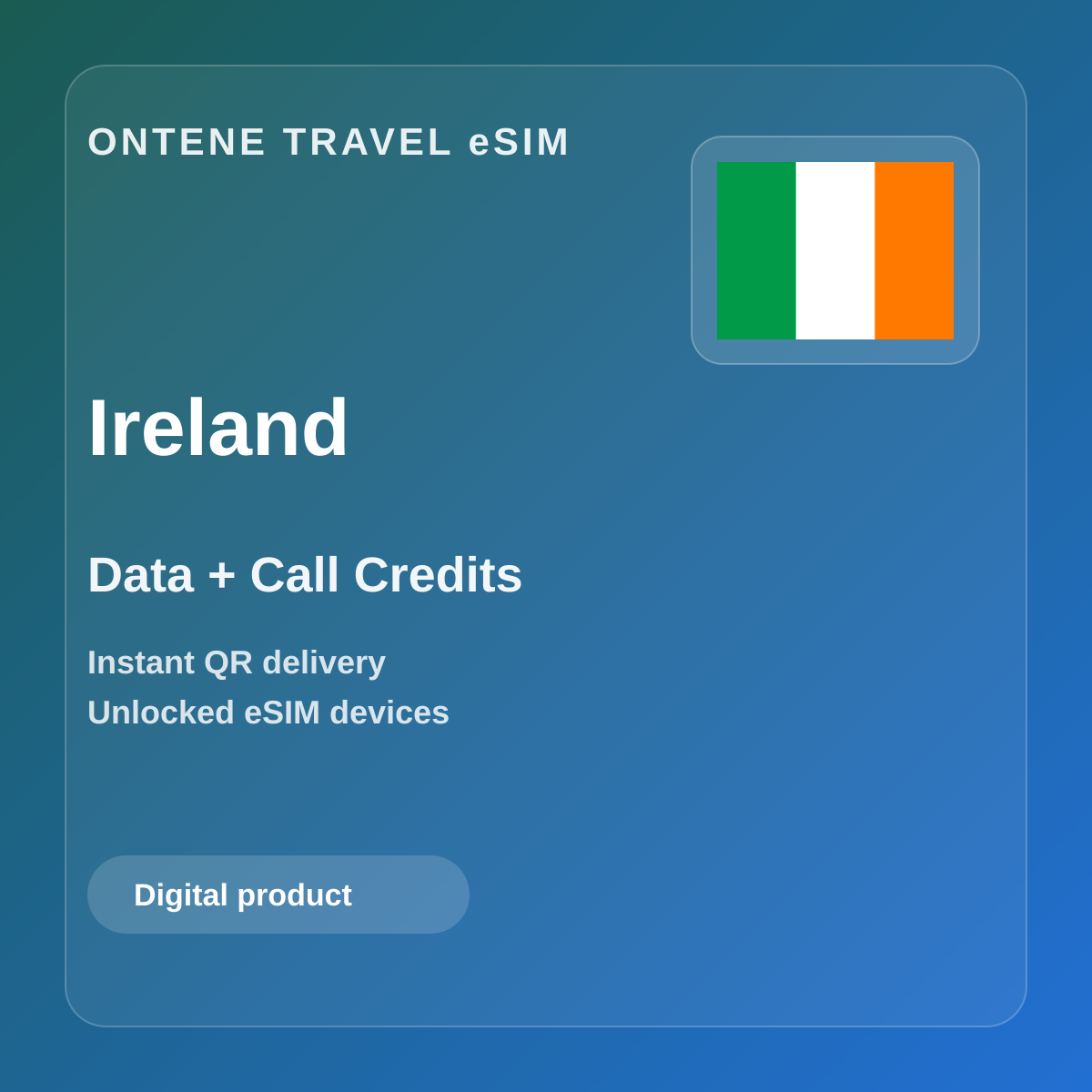 Ontene IE travel eSIM cover