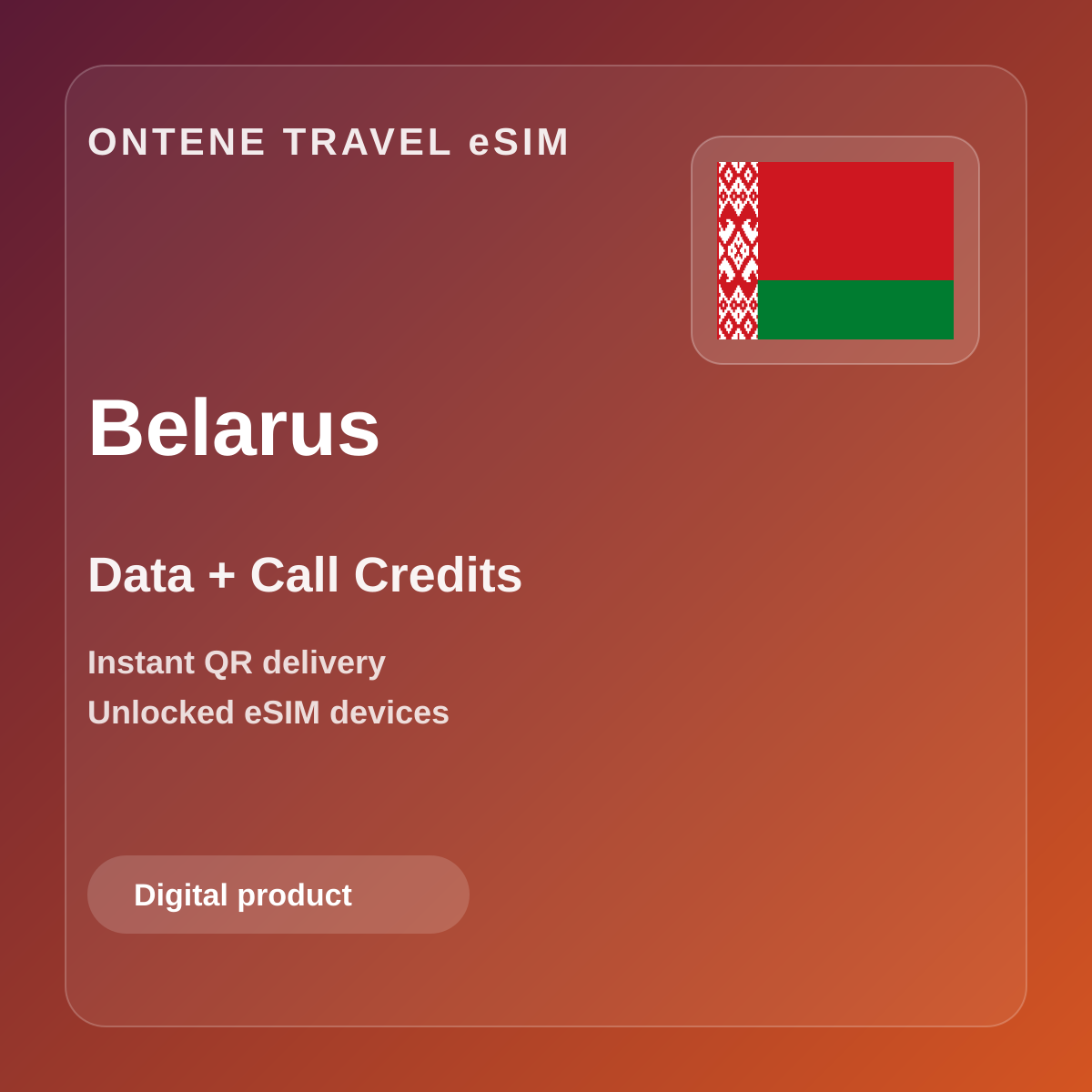 Ontene BY travel eSIM cover